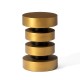 Glitzhome Modern Antique Gold MGO Floating Disks Side Table or Accent Stool