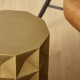 Glitzhome Modern Antique Gold MGO Geometric Side Table or Accent Stool