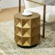 Glitzhome Modern Antique Gold MGO Geometric Side Table or Accent Stool