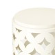 Glitzhome Set of 2 Modern Cream White Heavy Duty Metal Frame Side Table or Accent Stool