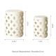 Glitzhome Set of 2 Modern Cream White Heavy Duty Metal Frame Side Table or Accent Stool