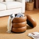 Glitzhome Modern Coffee Upholstered Storage Ottoman or Accent Stool