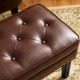 Glitzhome Mid-century Modern Coffee Leatherette Button-tufted Accent Stool