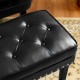 Glitzhome Set of 2 Mid-century Modern Black Leatherette Button-tufted Accent Stool