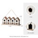 Glitzhome 17"L Washed White Distressed Solid Wood 4-Room Villa Garden Birdhouse with Perch (KD)