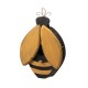 Glitzhome 11.75"H Unique Cute and Lifelike Bee Shaped Distressed Solid Wood Decorative Outdoor Garden Birdhouse