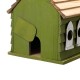 Glitzhome 11"H Oversized Washed Green Distressed Solid Wood Church Decorative Outdoor Garden Birdhouse(KD)