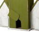 Glitzhome 14.75"L Oversized Washed Green Distressed Solid Wood 3-Room Villa Decorative Outdoor Garden Birdhouse with 3D Ladder