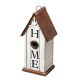 Glitzhome 14.75"H Washed White Distressed Solid Wood "HOME" Inspiration Decorative Outdoor Garden Birdhouse