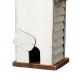 Glitzhome 14.75"H Washed White Distressed Solid Wood "HOME" Inspiration Decorative Outdoor Garden Birdhouse