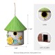 Glitzhome 11"H Stylish Distressed Metal Cottage Decorative Birdhouse with a Cluster of 3D Flowers and Butterfly