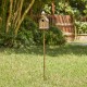 Glitzhome 53"H Farmhouse Faux Copper Distressed Metal Church Outdoor Decorative Garden Birdhouse with Stake (KD)