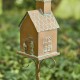 Glitzhome 53"H Farmhouse Faux Copper Distressed Metal Church Outdoor Decorative Garden Birdhouse with Stake (KD)