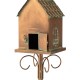 Glitzhome 53"H Farmhouse Faux Copper Distressed Metal Church Outdoor Decorative Garden Birdhouse with Stake (KD)