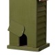 Glitzhome 14.75"H Washed Green Distressed Solid Wood "HOME" Inspiration Single Family Decorative Outdoor Garden Birdhouse