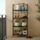 Glitzhome 52"H 4-Tiered Black Rectangular Metal Shelf Plant Stand or Storage Rack