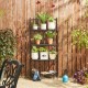 Glitzhome 52"H 4-Tiered Black Rectangular Metal Shelf Plant Stand or Storage Rack