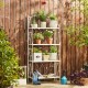 Glitzhome 52"H 4-Tiered White Rectangular Metal Shelf Plant Stand or Storage Rack