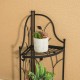 Glitzhome 52"H 4-Tiered Black Metal Corner Shelf Plant Stand or Storage Rack