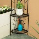 Glitzhome 52"H 4-Tiered Black Metal Corner Shelf Plant Stand or Storage Rack