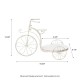 Glitzhome 18"L Washed White Solid Wood and Metal Tricycle Planter Stand