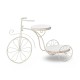 Glitzhome 18"L Washed White Solid Wood and Metal Tricycle Planter Stand