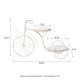 Glitzhome 18"L Washed White Solid Wood and Metal Tricycle Planter Stand