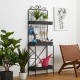 Glitzhome 68"H 3-Tiered Black Metal Shelf Planter Stands or Storage Rack