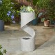 Glitzhome 31.25"H Mid-Century Modern Faux Terrazzo Spiral Shaped Polyresin Outdoor Fountain with Pump and LED Light (KD)