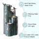 Glitzhome 31.75"H 4-Tier Turquoise Dandelion Texture Vase-Shaped Ceramic Outdoor Floor Fountain with Birds, Pump, and LED Light (KD)
