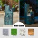 Glitzhome 31.75"H 4-Tier Turquoise Dandelion Texture Vase-Shaped Ceramic Outdoor Floor Fountain with Birds, Pump, and LED Light (KD)