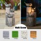 Glitzhome 30.75"H 3-Tier Natural Faux Pebbles Textured and Birds Sculptural Basin Polyresin Outdoor Floor Fountain with Pump and LED Light (KD)