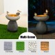 Glitzhome 20.75"H Zen-Style Faux Stone Texture Birdbath Polyresin Outdoor Fountain with Birds, Pump and LED Light (KD)