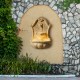 Glitzhome 25.75"H Antique European Style Multi-Tiered Faux Granite Sculptural Polyresin Outdoor Wall Fountain with Pump and LED Light (KD)