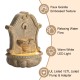 Glitzhome 25.75"H Antique European Style Multi-Tiered Faux Granite Sculptural Polyresin Outdoor Wall Fountain with Pump and LED Light (KD)