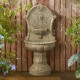 Glitzhome 49.25"H Oversized Antique European Style Faux Granite Sculptural Multi-tiered Pedestal Polyresin Outdoor Floor Fountain with Pump and LED Light (KD)