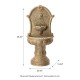 Glitzhome 49.25"H Oversized Antique European Style Faux Granite Sculptural Multi-tiered Pedestal Polyresin Outdoor Floor Fountain with Pump and LED Light (KD)