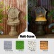 Glitzhome 49.25"H Oversized Antique European Style Faux Granite Sculptural Multi-tiered Pedestal Polyresin Outdoor Floor Fountain with Pump and LED Light (KD)