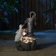 Glitzhome 23.50"H Cute Duck Family Playing Around the Water Pump Polyresin Outdoor Fountain with Pump and LED Light (KD)