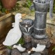 Glitzhome 23.50"H Cute Duck Family Playing Around the Water Pump Polyresin Outdoor Fountain with Pump and LED Light (KD)