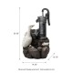 Glitzhome 23.50"H Cute Duck Family Playing Around the Water Pump Polyresin Outdoor Fountain with Pump and LED Light (KD)