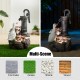 Glitzhome 23.50"H Cute Duck Family Playing Around the Water Pump Polyresin Outdoor Fountain with Pump and LED Light (KD)