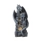 Glitzhome 36.5"H Mystical Gothic Dragon Perched Atop The Castle Sculptural 4-Tier Polyresin Outdoor Floor Fountain with Pump and LED Light (KD)