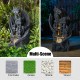 Glitzhome 36.5"H Mystical Gothic Dragon Perched Atop The Castle Sculptural 4-Tier Polyresin Outdoor Floor Fountain with Pump and LED Light (KD)