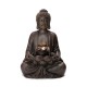 Glitzhome 28.25"H Zen Style Meditating Buddha Statue Polyresin Outdoor Fountain with Pump and LED Light (KD)