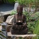 Glitzhome 28.25"H Zen Style Meditating Buddha Statue Polyresin Outdoor Fountain with Pump and LED Light (KD)