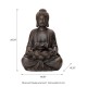 Glitzhome 28.25"H Zen Style Meditating Buddha Statue Polyresin Outdoor Fountain with Pump and LED Light (KD)