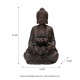 Glitzhome 23.25"H Zen Style Meditating Buddha Statue Polyresin Outdoor Fountain with Pump and LED Light (KD)