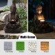 Glitzhome 23.25"H Zen Style Meditating Buddha Statue Polyresin Outdoor Fountain with Pump and LED Light (KD)