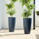 Glitzhome 22.5"H Oversized Set of 2 Turquoise Eco-Friendly Resin and Stone Faux Ceramic Textured Tall Planter